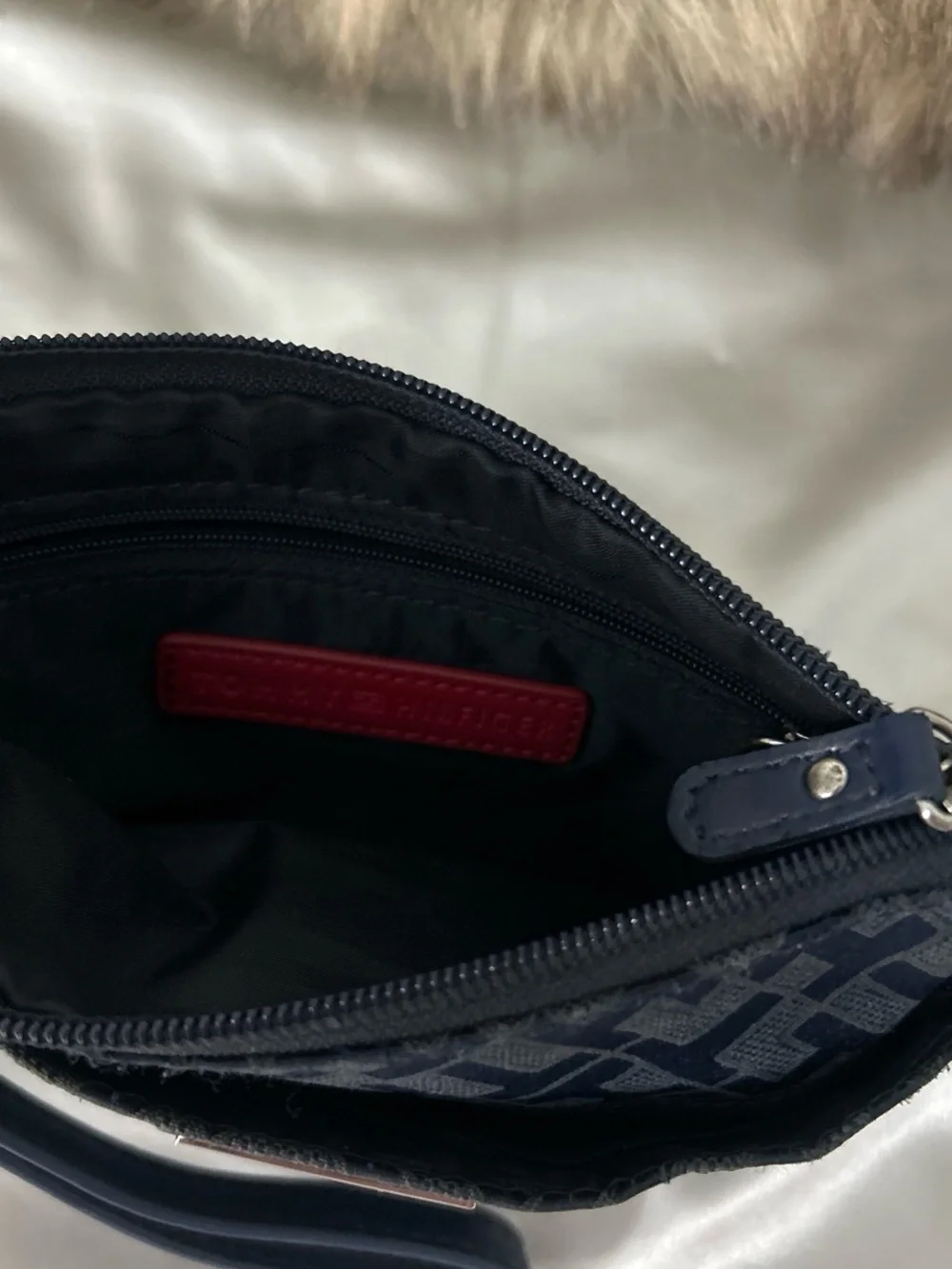 Tommy Hilfiger Navy Monogram Wristlet with Wallet Set